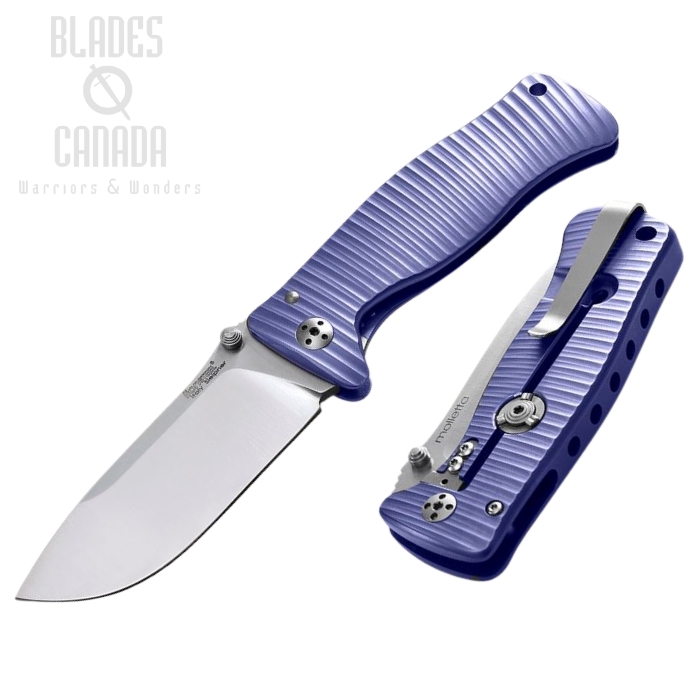 Lion Steel SR2 V Mini Framelock Folding Knife, Sleipner, Titanium Violet
